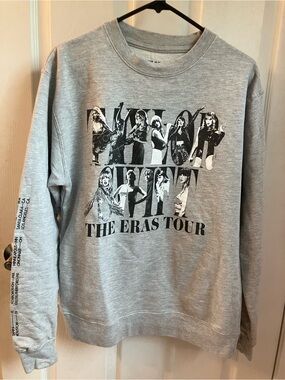 Taylor Swift Light Gray 'The Eras Tour' Graphic Sweatshirt